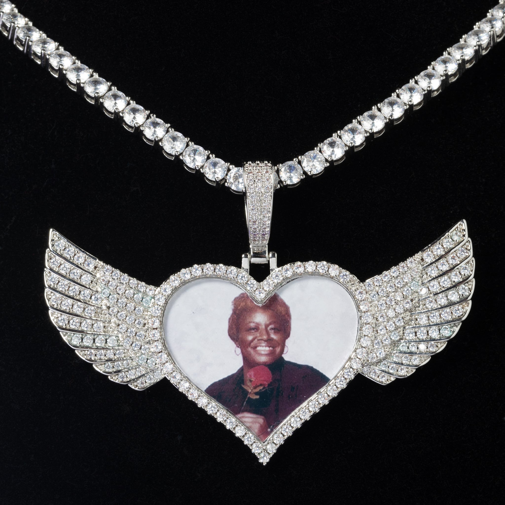 Heart With Angel Wings Photo Memory Chain